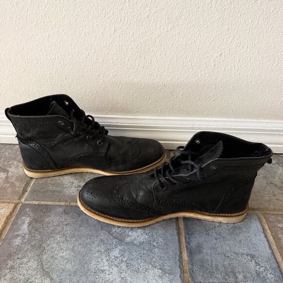 Boardwalk Wingtip Chukka Boots Black Leather Lace Up Mens Size 11.5 main image 8